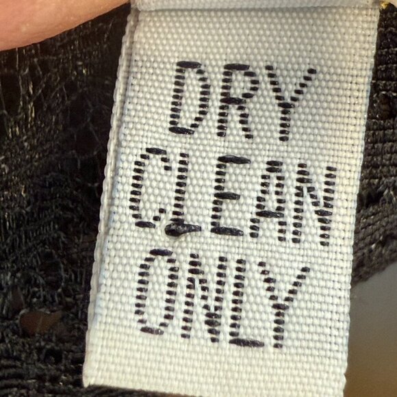 Vintage Black Beaded Fringe Gown Lace Ruched Sequin Cocktail Whimsigoth Dress M - Picture 15 of 17